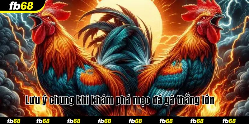 Lưu ý chung khi khám phá mẹo đá gà thắng lớn